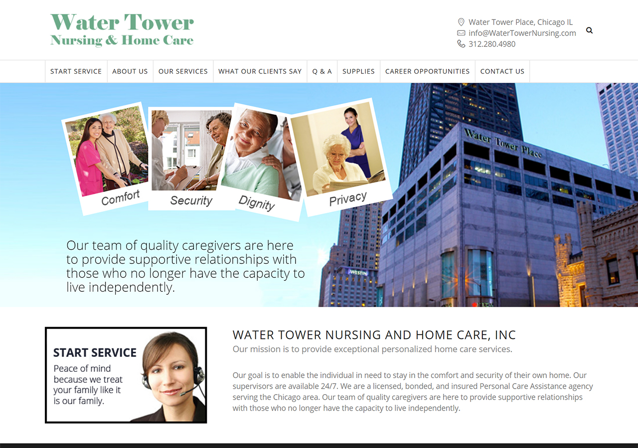Water Tower Nursing home page