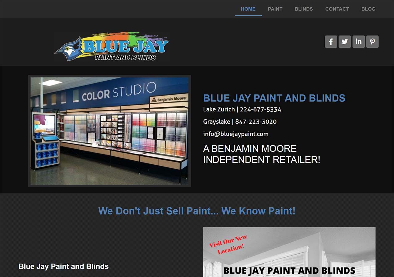 paint store home page design